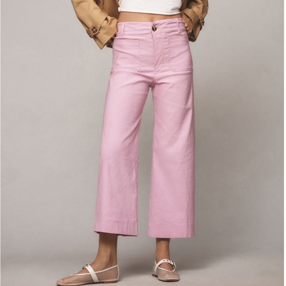 Anthropologie The Colette by Maeve cropped wide-leg pants: Linen Edition